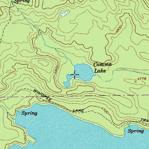 Topographic Map of Comma Lake, OR