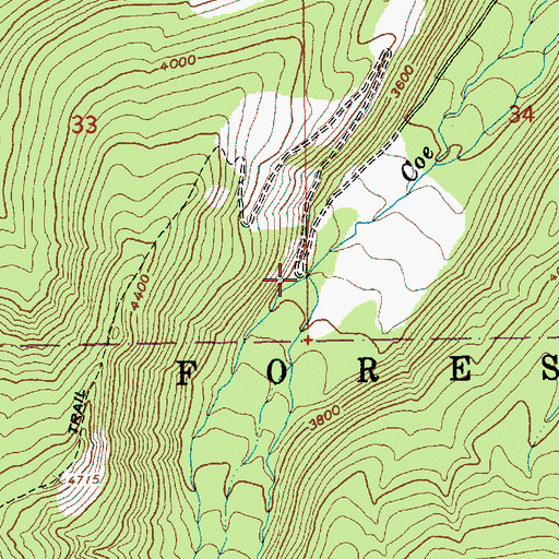 Topographic Map of Compass Creek, OR