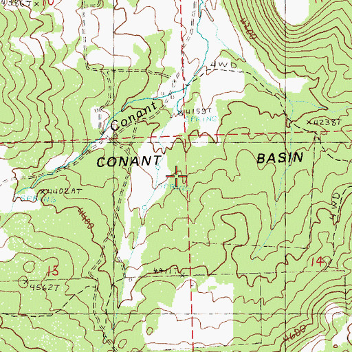 Topographic Map of Conant Basin, OR