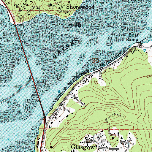 Topographic Map of Conde B McCullough State Recreation Site, OR