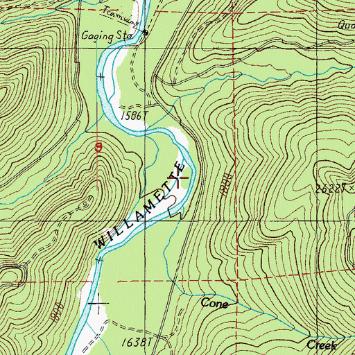Topographic Map of Cone Creek, OR