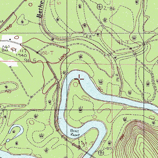 Topographic Map of Bethea Mill Creek, AL