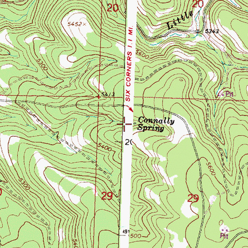 Topographic Map of Connally Spring, OR