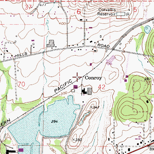 Topographic Map of Conroy, OR