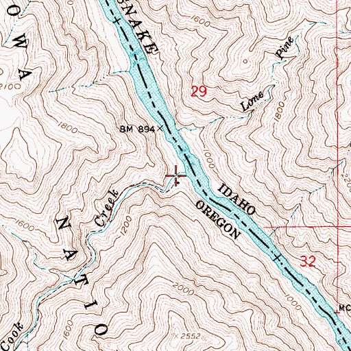 Topographic Map of Cook Creek, OR