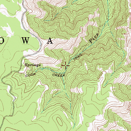 Topographic Map of Cook Creek Trail, OR