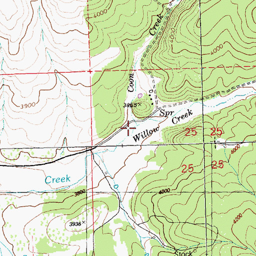Topographic Map of Coon Creek, OR