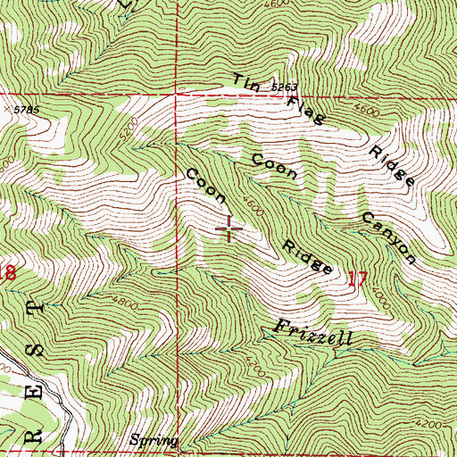 Topographic Map of Coon Ridge, OR