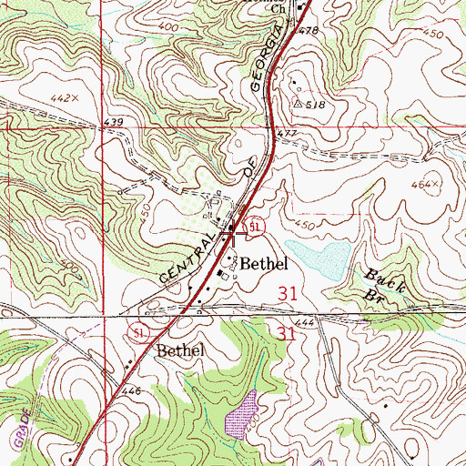 Topographic Map of Bethel, AL