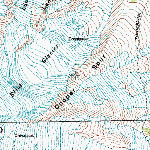 Topographic Map of Cooper Spur, OR