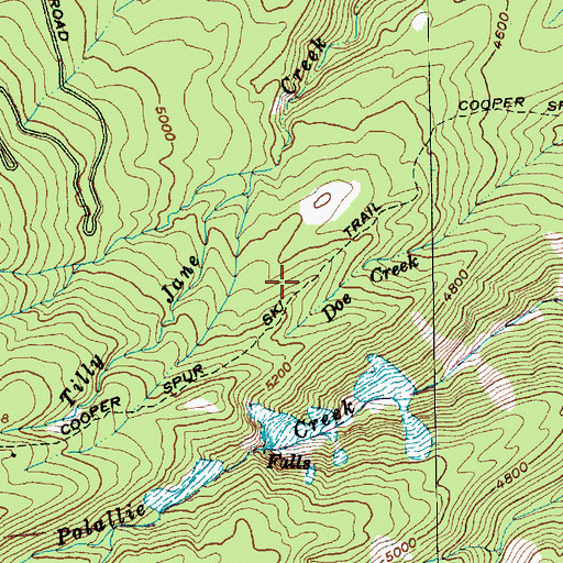 Topographic Map of Cooper Spur Ski Trail, OR