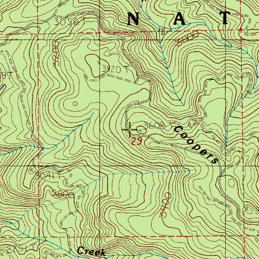 Topographic Map of Coopers Ridge, OR