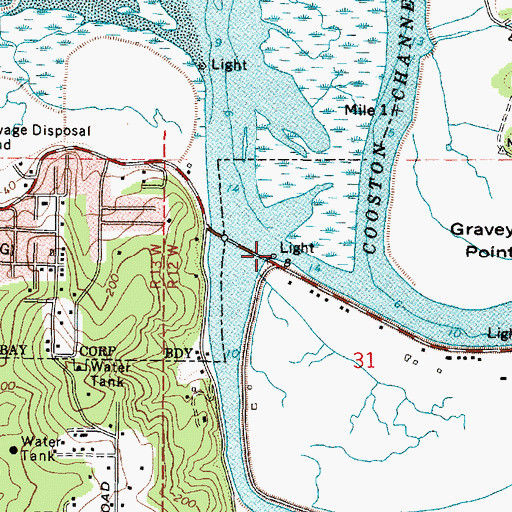 Topographic Map of Coos River, OR