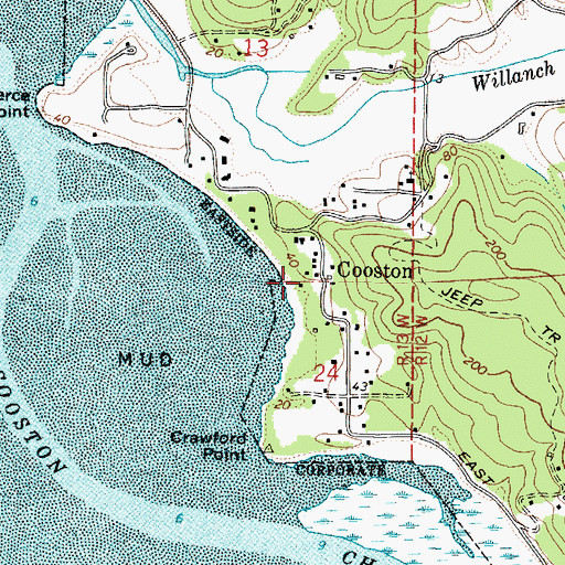 Topographic Map of Cooston, OR