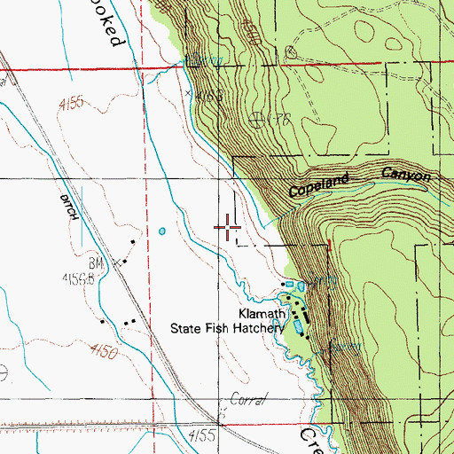 Topographic Map of Copeland Canyon, OR