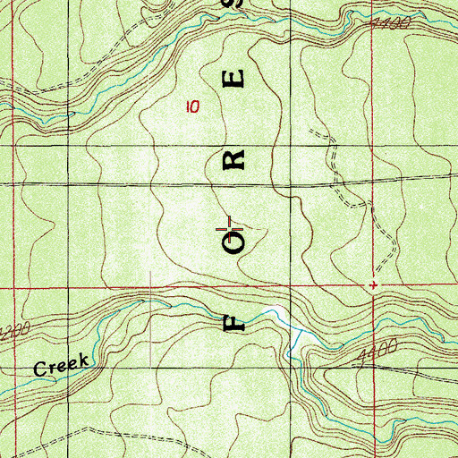 Topographic Map of Copeland Creek Trail, OR