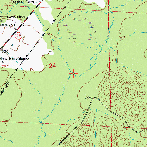 Topographic Map of Bethel Branch, AL