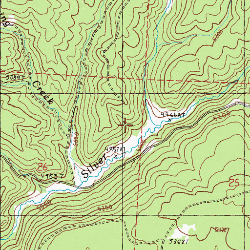 Topographic Map of Copper Creek, OR