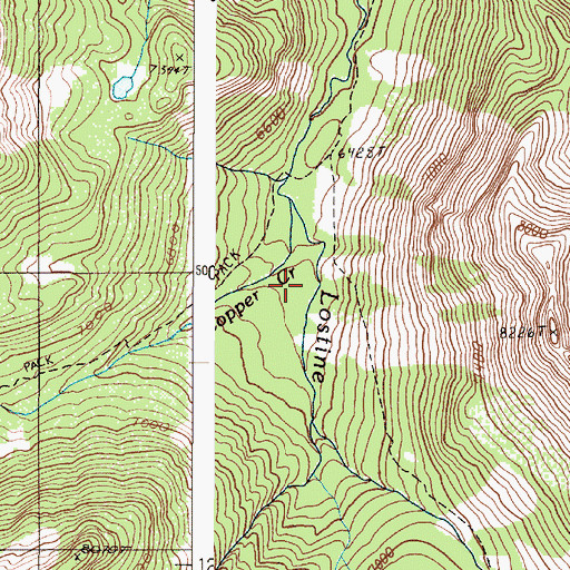 Topographic Map of Copper Creek, OR