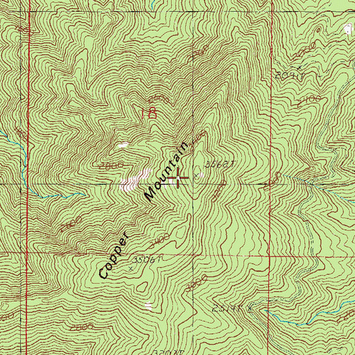 Topographic Map of Copper Mountain, OR