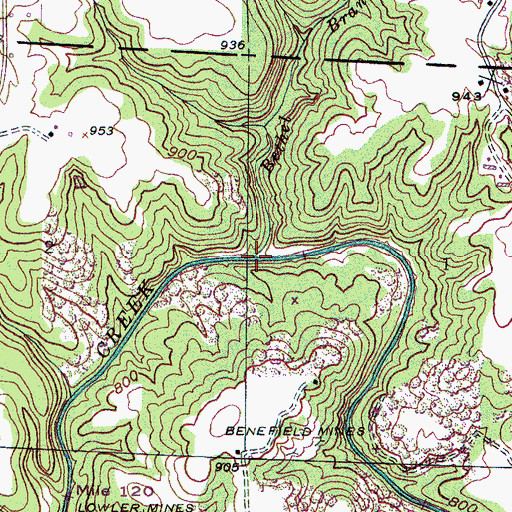 Topographic Map of Bethel Branch, AL