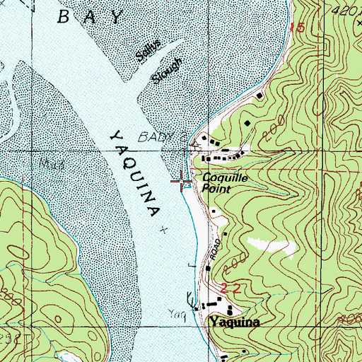 Topographic Map of Coquille Point, OR