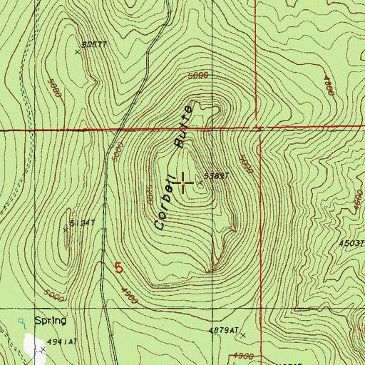 Topographic Map of Corbell Butte, OR