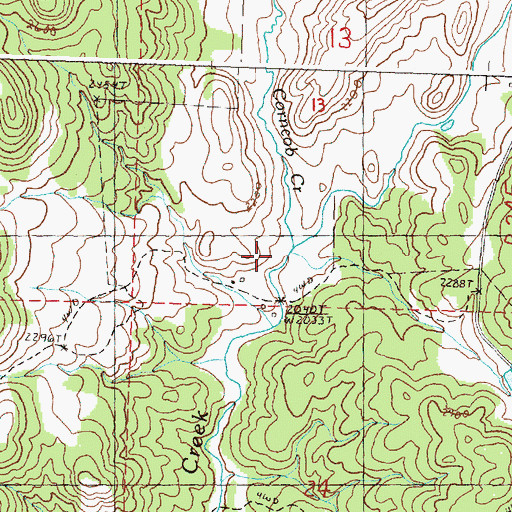 Topographic Map of Corncob Creek, OR
