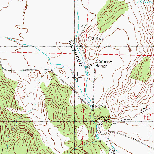 Topographic Map of Corncob Ranch, OR
