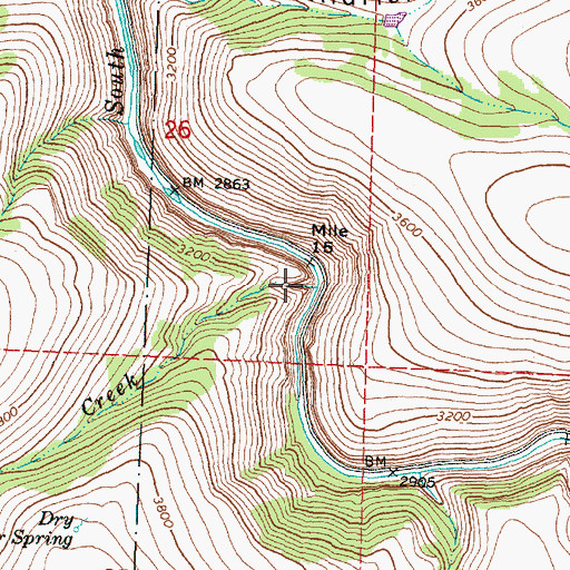 Topographic Map of Corner Creek, OR
