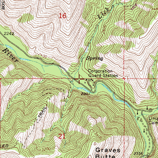 Topographic Map of Corporation Guard Station, OR