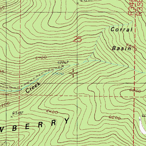 Topographic Map of Corral Basin, OR