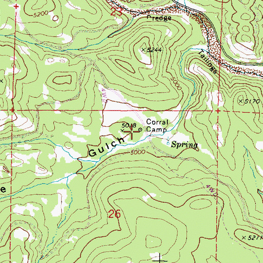 Topographic Map of Corral Camp, OR