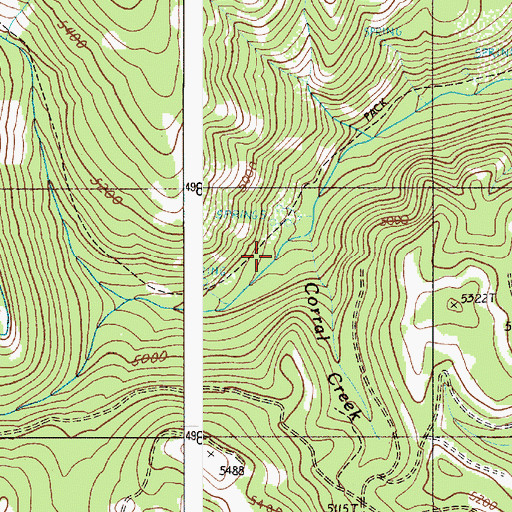 Topographic Map of Corral Creek, OR