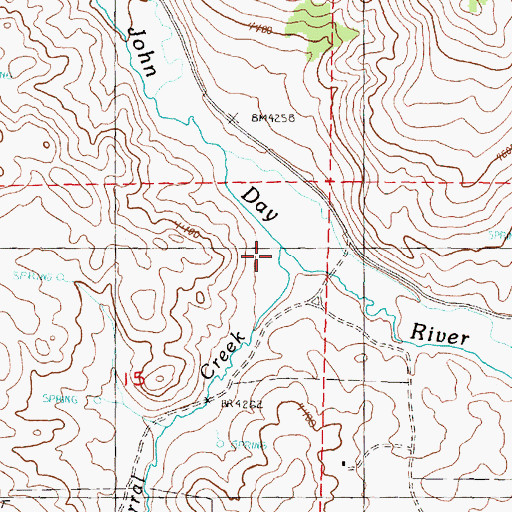 Topographic Map of Corral Creek, OR
