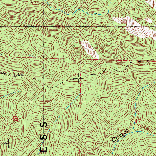 Topographic Map of Corral Creek Trail, OR