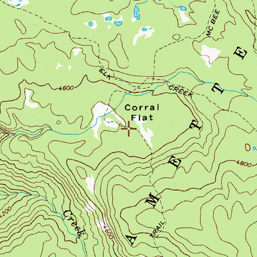 Topographic Map of Corral Flat, OR