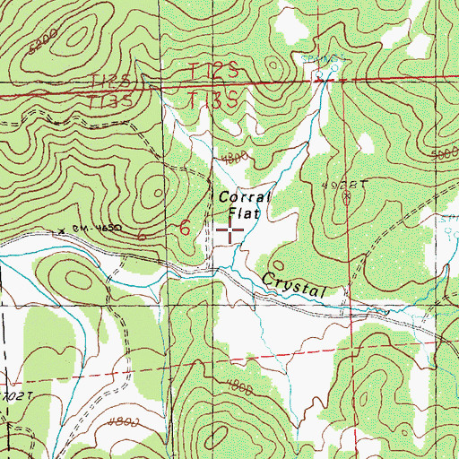 Topographic Map of Corral Flat, OR