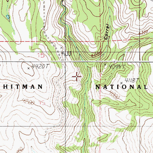 Topographic Map of Corral Gulch, OR