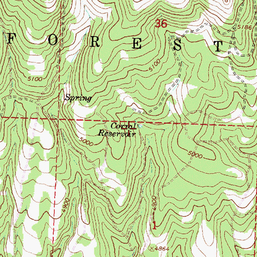 Topographic Map of Corral Reservoir, OR