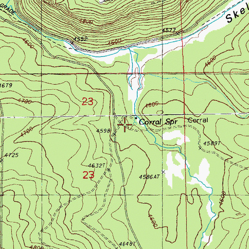 Topographic Map of Corral Spring, OR