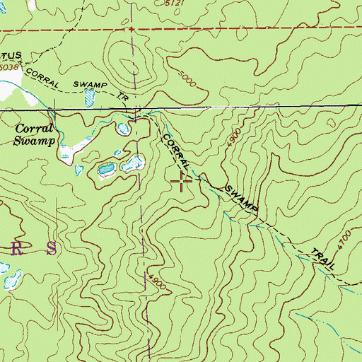 Topographic Map of Corral Swamp Trail, OR