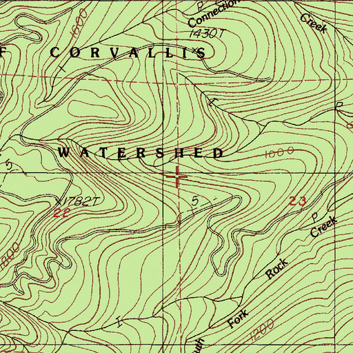 Topographic Map of Corvallis Watershed Wild Animal Refuge, OR