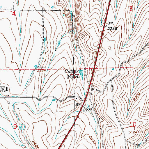 Topographic Map of Cotter Pond, OR