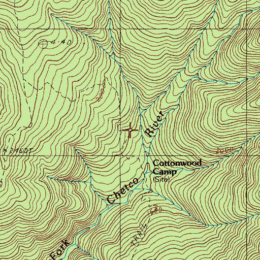 Topographic Map of Cottonwood Camp, OR