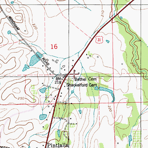 Topographic Map of Bethel Cemetery, AL