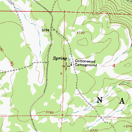 Topographic Map of Cottonwood Recreation Site, OR