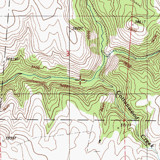 Topographic Map of Cottonwood Creek, OR