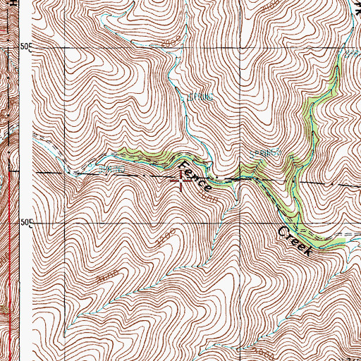 Topographic Map of Cottonwood Creek, OR