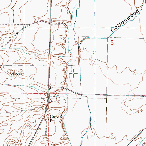 Topographic Map of Cottonwood Creek, OR